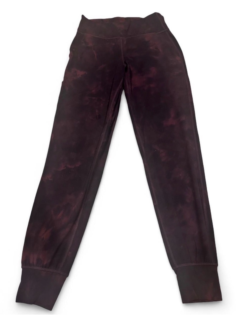 Lululemon High Rise Jogger Leggings Size 6 Burgundy Black Tie Dye Athletic Pants